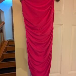 Elegant Pink Ruched Dress